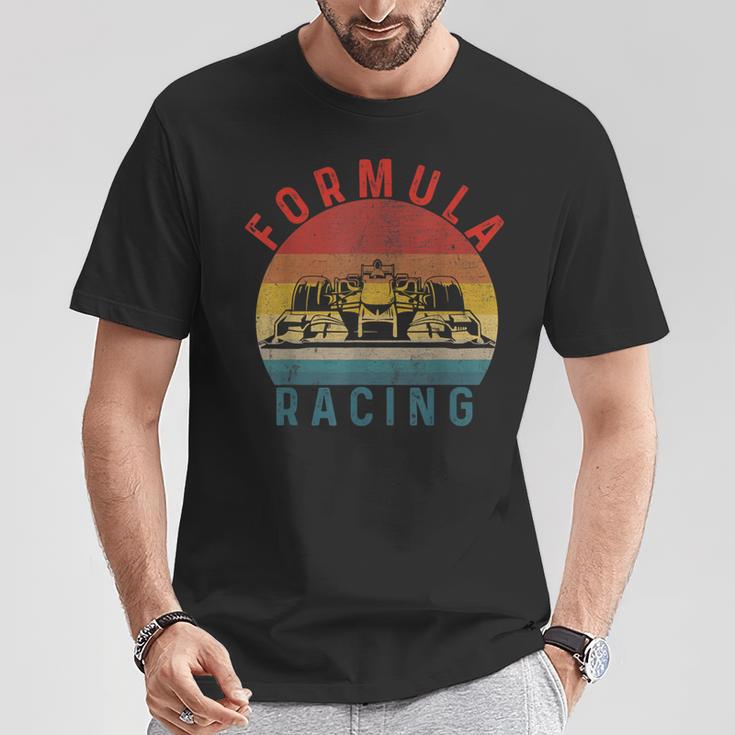 Retrointage Formula Racing Fan Silhouette Racing Car Formula T-Shirt Lustige Geschenke