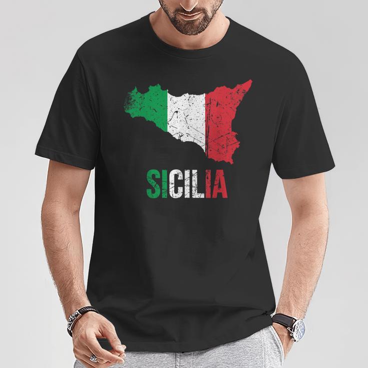 Sicilia Bella Italia Sicily T-Shirt Lustige Geschenke