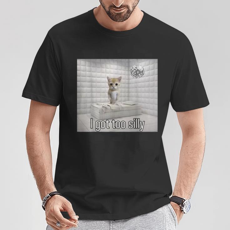 I Got Too Silly Sad Crying Cat Meme T-Shirt | Mazezy