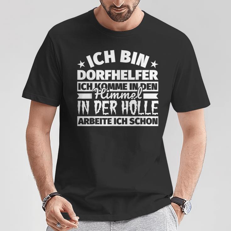 Village Helper Heaven Hell T-Shirt Lustige Geschenke