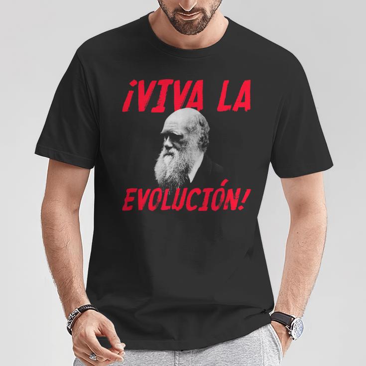 Viva La Evolución Charles Darwin Portrait Boys T-Shirt Lustige Geschenke