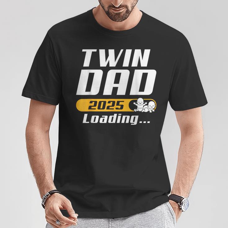 Werdender Papa Twin Dad 2025 Loading Twin Dad T-Shirt Lustige Geschenke