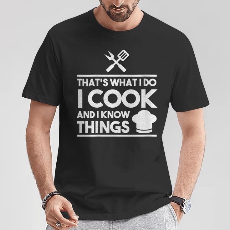 Women's Cooking Koch Das Ist Was Ich Mache Ich Koche Und Weiß Dinge T-Shirt Lustige Geschenke