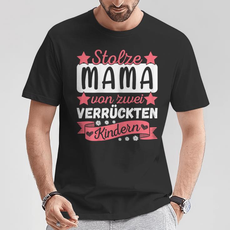 Women's Ich Bin Stolze Mamaon 2 Kinder Mutteron 2 T-Shirt Lustige Geschenke