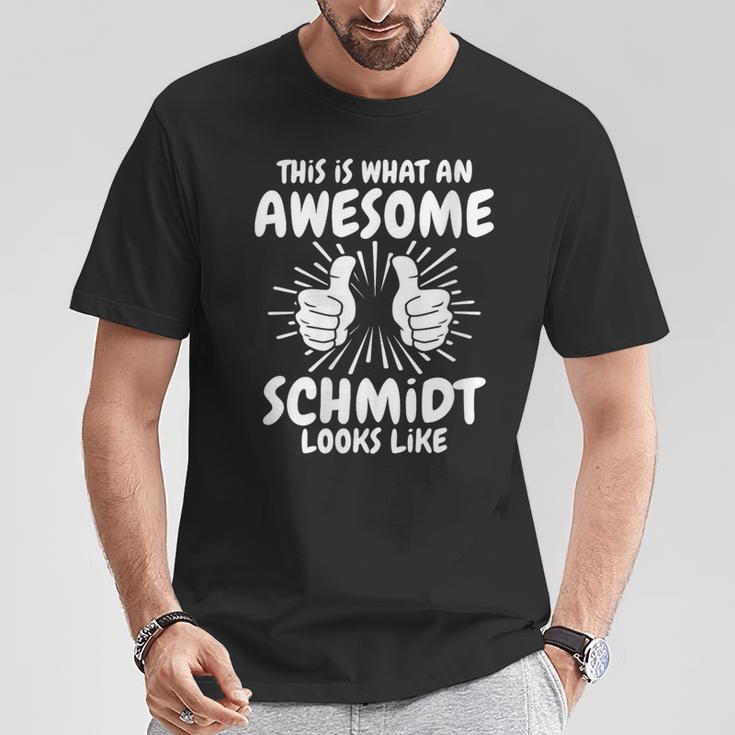 Women's Schmidt Surname Schmidt Surname Schmidt With-Neck T-Shirt Lustige Geschenke