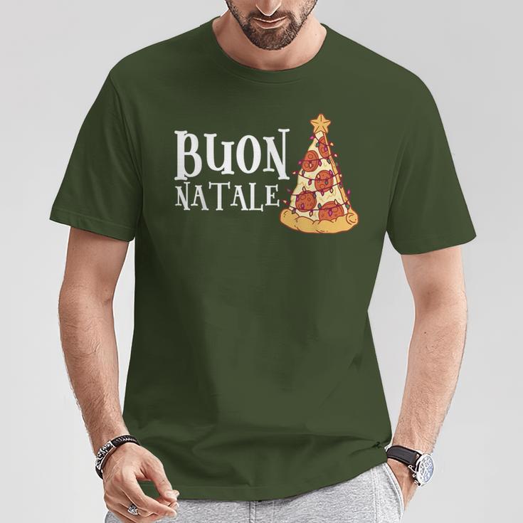 Buon Natale Christmas Italy Pizza T-Shirt Lustige Geschenke