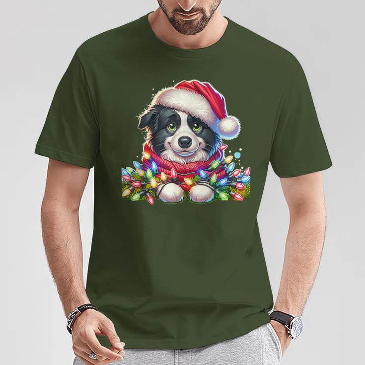 Christmas Hat Border Collie Border Collies T-Shirt Lustige Geschenke