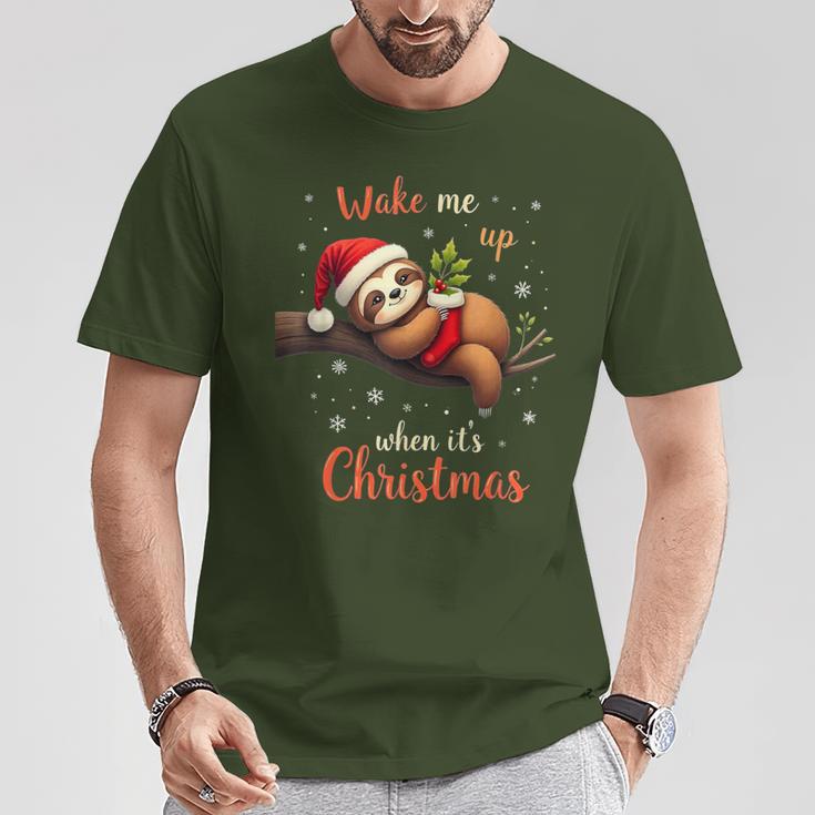 Cute Christmas Fautier Wake Me Up When Christmas T-Shirt Lustige Geschenke