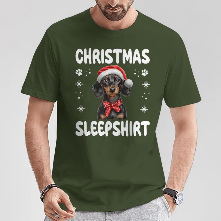 Dachshund Wiener Doxie Dog Nightdress Pyjamas Christmas T-Shirt Lustige Geschenke