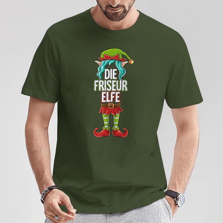 Hairdresser Elf Partner Look Christmas T-Shirt Lustige Geschenke