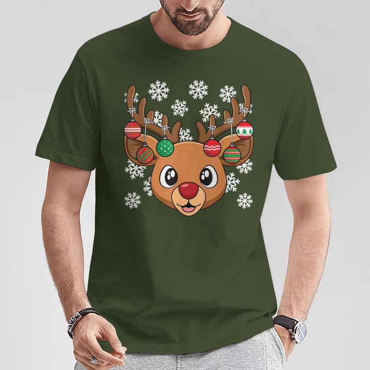 Reindeer Christmas Xmas Women's Children's T-Shirt Lustige Geschenke