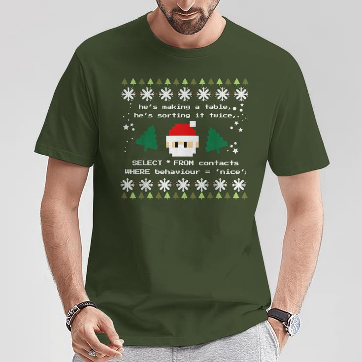 Sql Santa Claus Database Db Clause Computer Science Programmer T-Shirt Lustige Geschenke