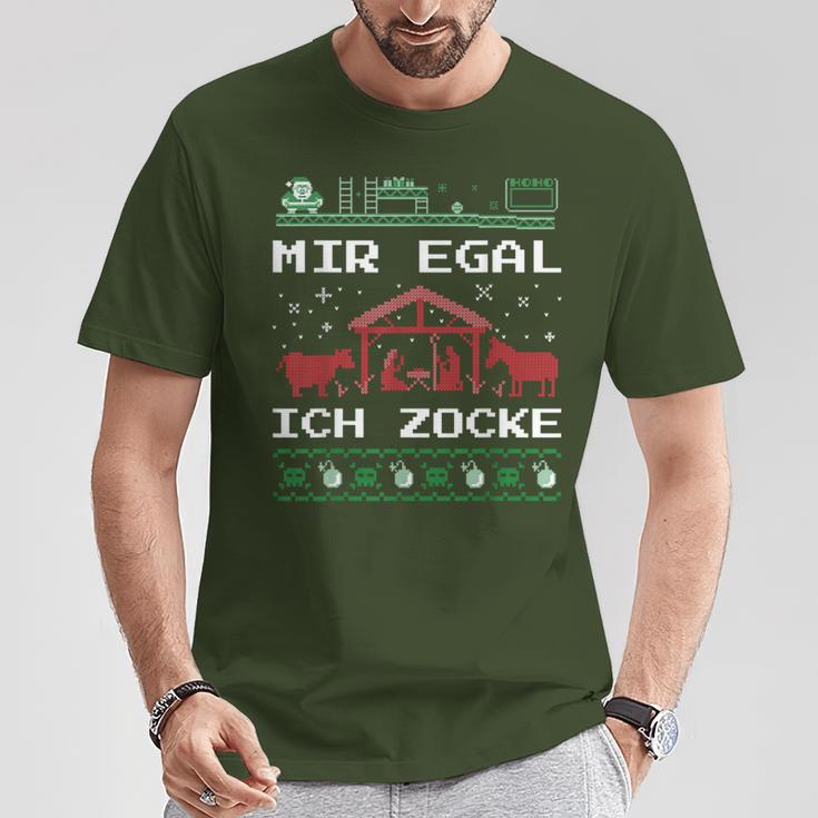 Weihnachten Mir Egal Ich Zocke Ugly Christmas For Gamer T-Shirt Lustige Geschenke