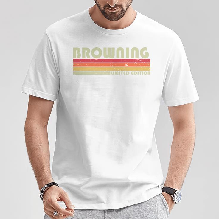 Browning Last Name Retrointage 80S Birthday T-Shirt Lustige Geschenke