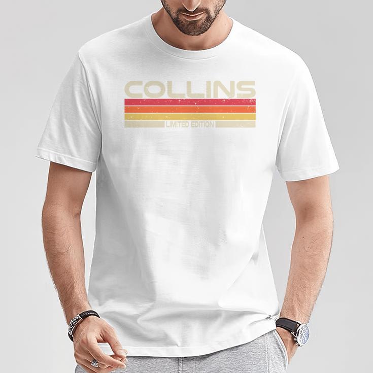 Collins Nachname Geburtstag Familientreffen 80Er 90Er Sonnenuntergang T-Shirt Lustige Geschenke