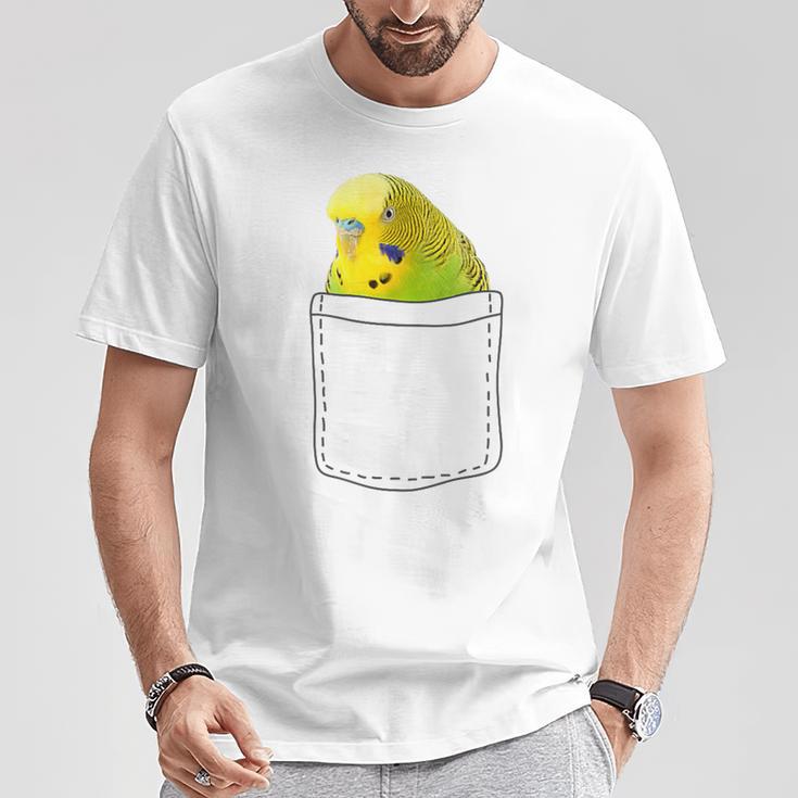 Cute Budgie In Bag Budgie T-Shirt Lustige Geschenke