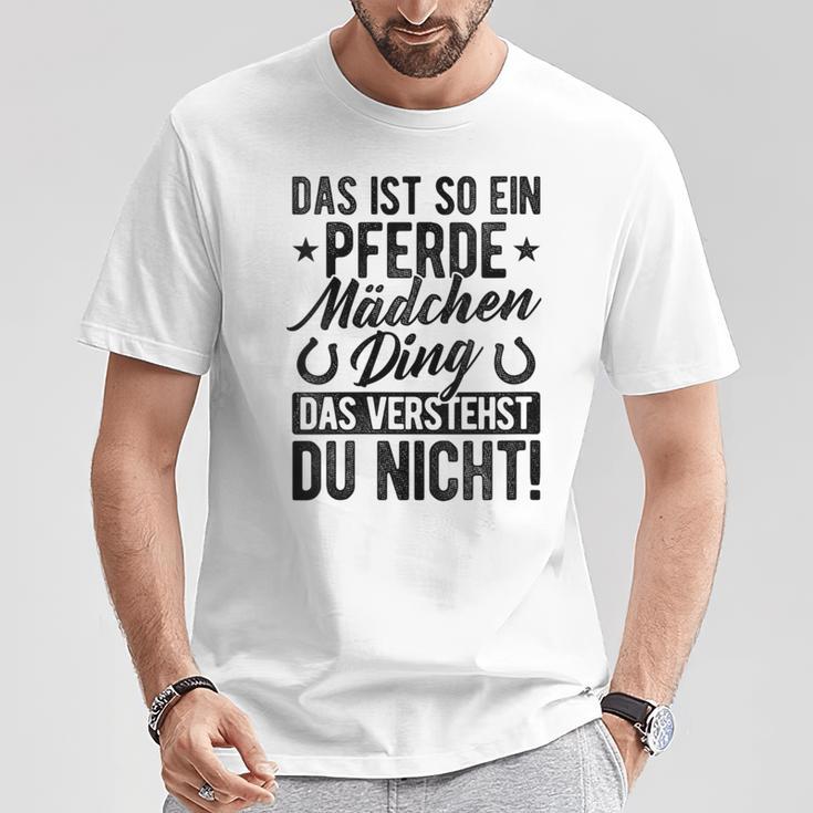 Damen Das Ist So Ein Pferdemädchen Ding Daserstehst Du Nicht Mit-Ausschnitt T-Shirt Lustige Geschenke