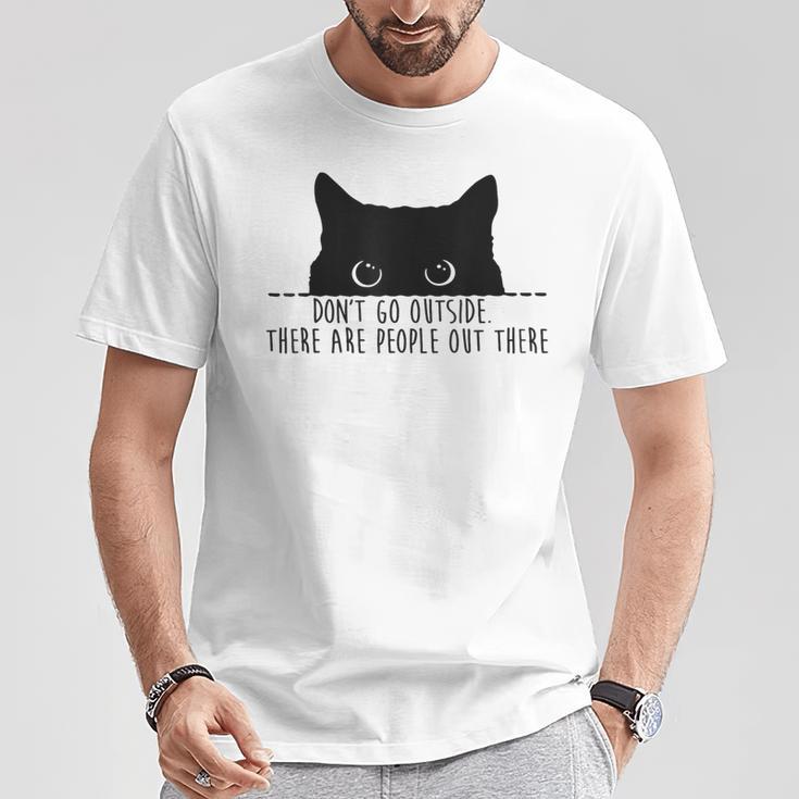 Cat Leute Da Draußen Cat French Language T-Shirt Lustige Geschenke