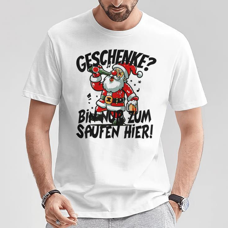 Geschenke Nur Zum Saufen Hier Bier Alkohol German Langu T-Shirt Lustige Geschenke