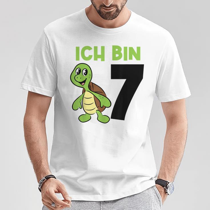 Ich Bin 7 7 Geburtstag Schildkröte T-Shirt Lustige Geschenke