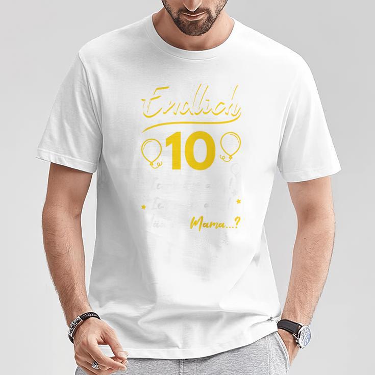 Kinder Endlich 10 Geburtstag Zehn Ich Kann Alles Ich Weiß Alles T-Shirt Lustige Geschenke