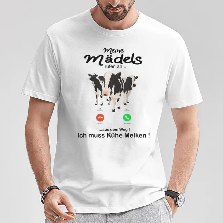 Meine Mäds Rufen An Aus Dem Weg Ich Muss Kühe Melken Cow S T-Shirt Lustige Geschenke