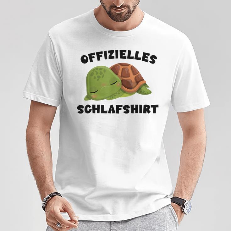 Offizielles Schlaf Schildkröte Turtle Gray S T-Shirt Lustige Geschenke