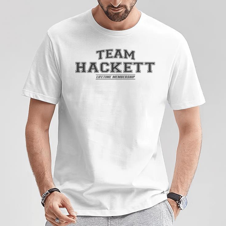 Team Hackett Stolzer Familiennachname Nachname T-Shirt Lustige Geschenke