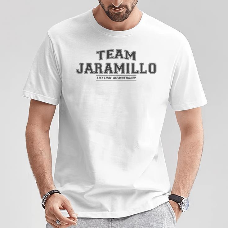 Team Jaramillo Proud Surname Last Name Gray T-Shirt Lustige Geschenke