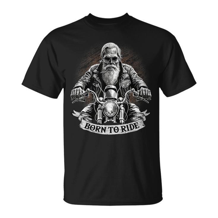 Born To Ride Biker Motorcyclist Slogan T-Shirt