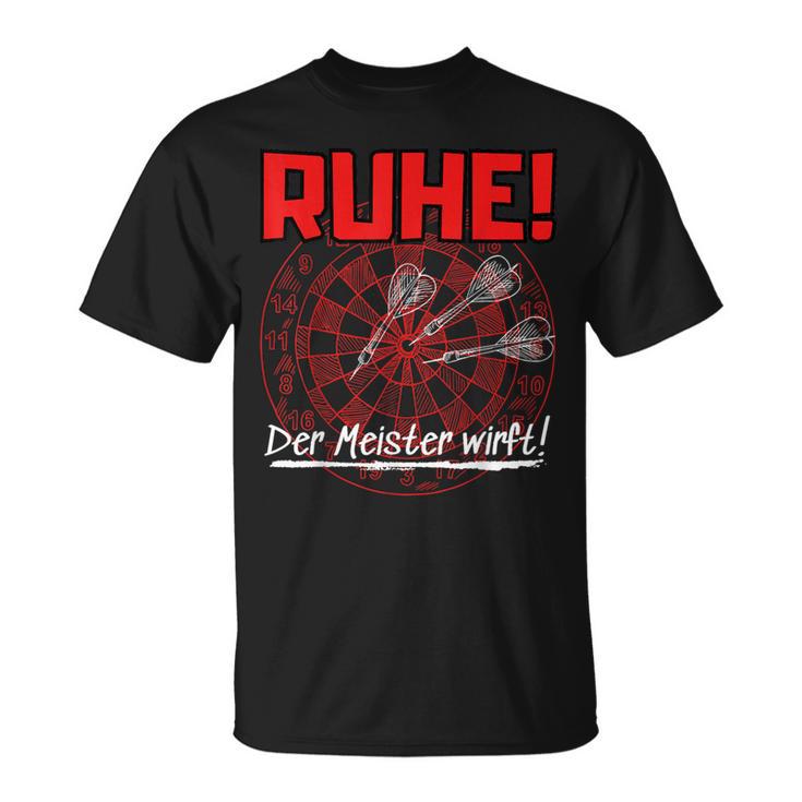 With Darts Quote Ruhe Der Meister Wirft T-Shirt