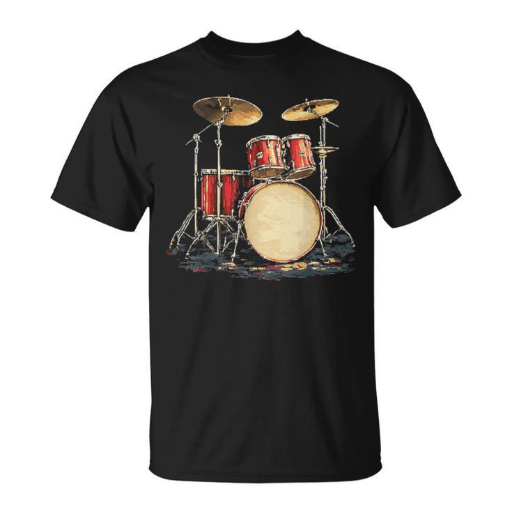 Ensemble De Batterie Motif Instrument De Musique T-Shirt