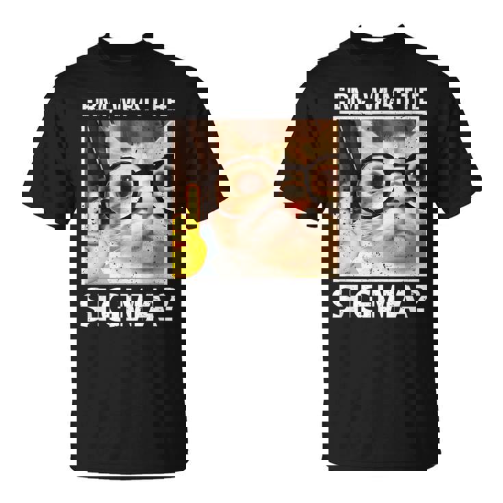 Erm What-The Sigma Cat Meme Selfie Cat Wearing Sunglasses T-Shirt | Mazezy