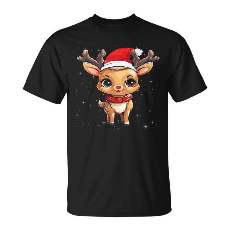 Rentier Weihnachts Red Nose Children's Women's T-Shirt