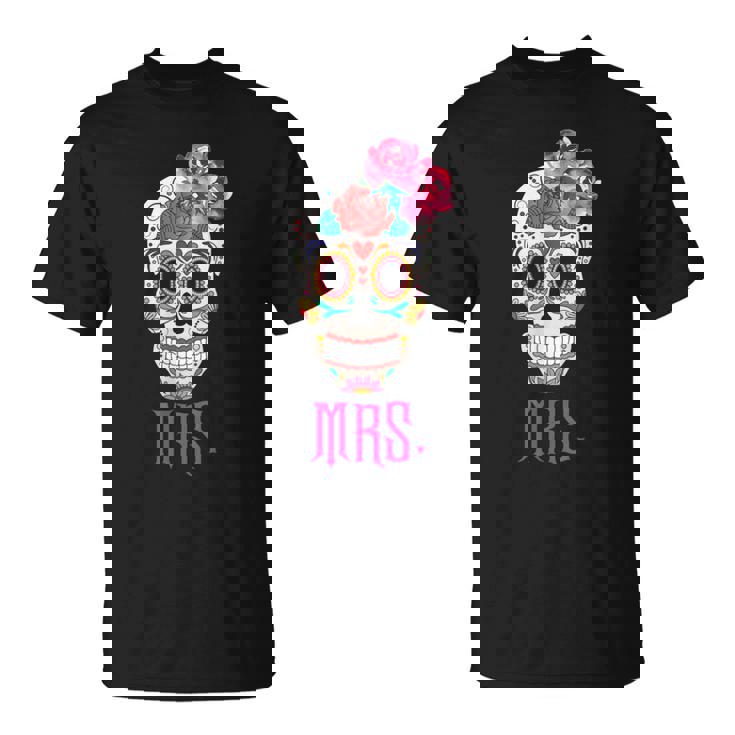 Mrs Sugar -Intage Avec Tête De Mort Dia De Los Muertos Mariée T-Shirt
