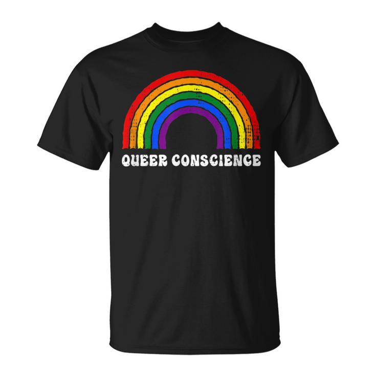 Queer Conscience Rainbow Gender Neutral Pride Androgyny T-Shirt