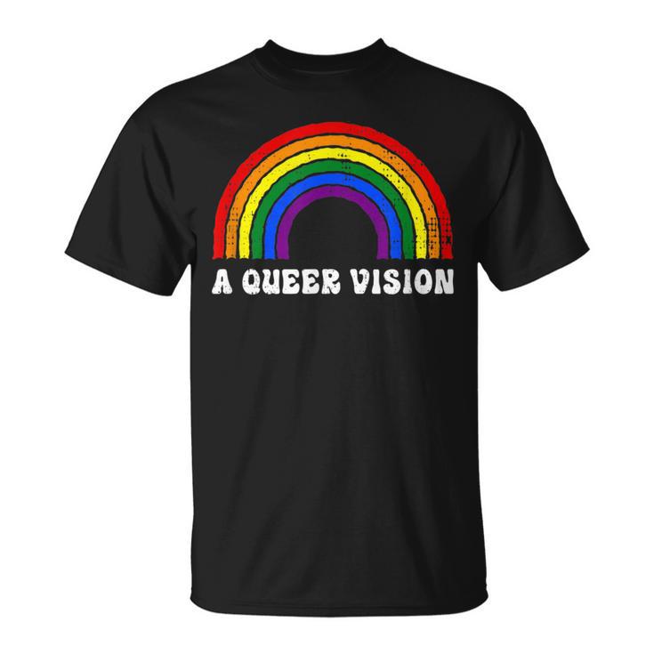 A Queer Vision Rainbow Gender Neutral Pride Androgyny T-Shirt