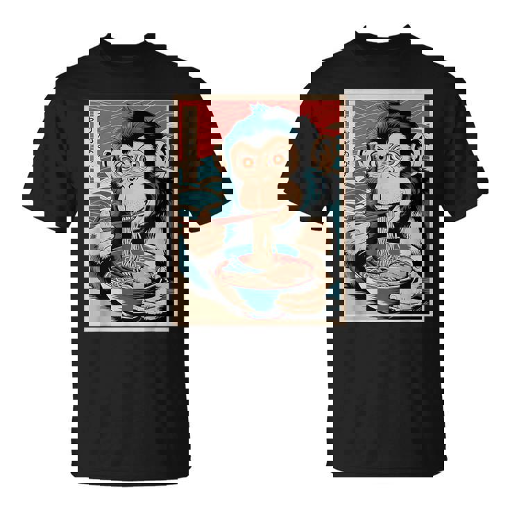 Ramen Japanese Kawaii Monkey Graphic Anime T-Shirt