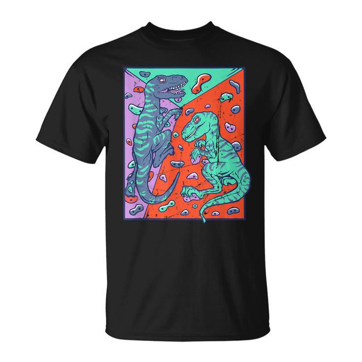 T-Rex Rock Climbing Dino Bouldering T-Shirt