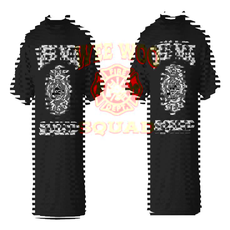 Wee Woo Squad Firefighter Badge Marshal Fire Truck T-Shirt