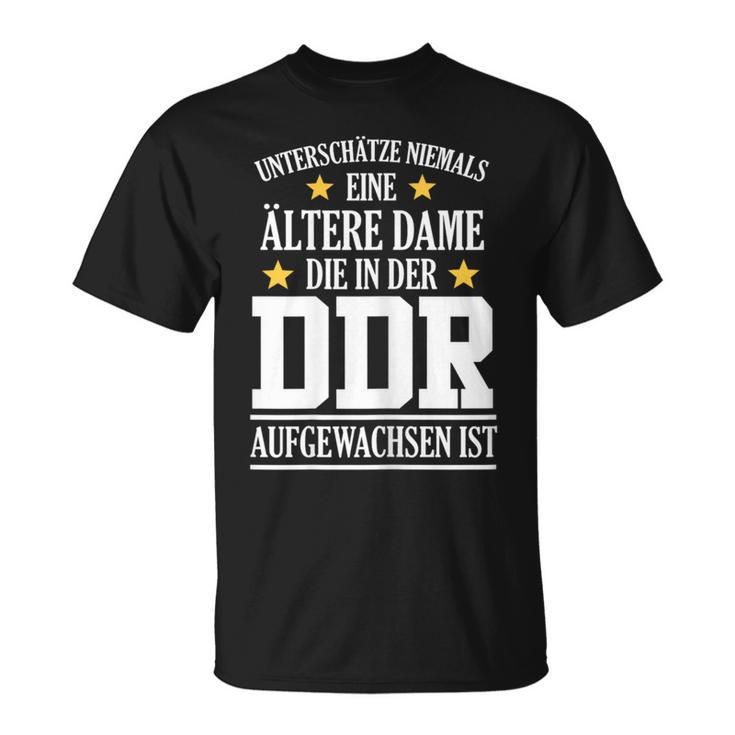 Women's Ddr Ossi Ostdeutschland Saying Older Lady Surprise T-Shirt