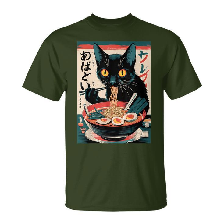 Anime Manga Kawaii Otaku Ramen Cat Christmas T-Shirt