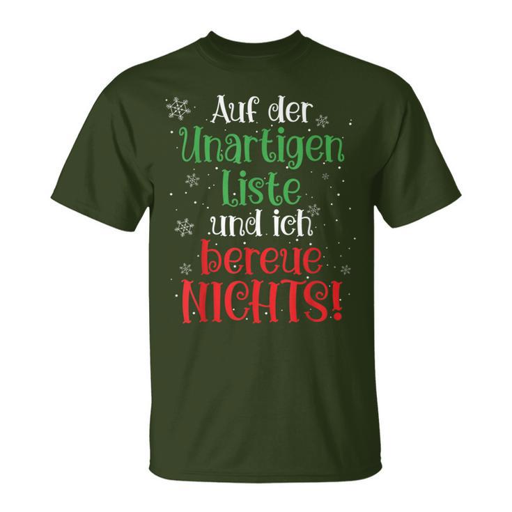 Auf Der Unartigen Liste Christmas Outfit Christmas T-Shirt