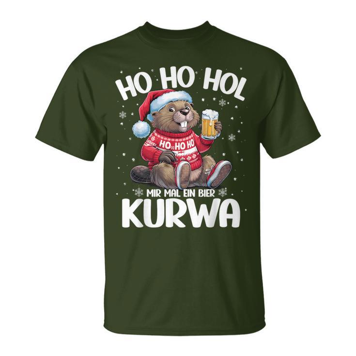 Bòbr Kurwa Christmas Jumper Polish Beer Bober Xmas Kurwa Red T-Shirt