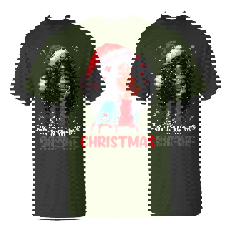 Just A Girl Who Loves Christmas African American Black Women T-Shirt