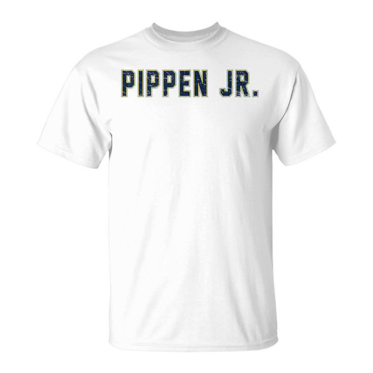 Distressed Team Pippen Jr Last Name Proud Family Gray T-Shirt