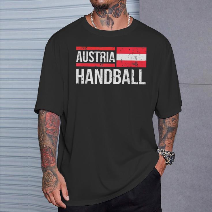 Austria Handball Flag Fan Team Player Jersey T-Shirt Geschenke für Ihn