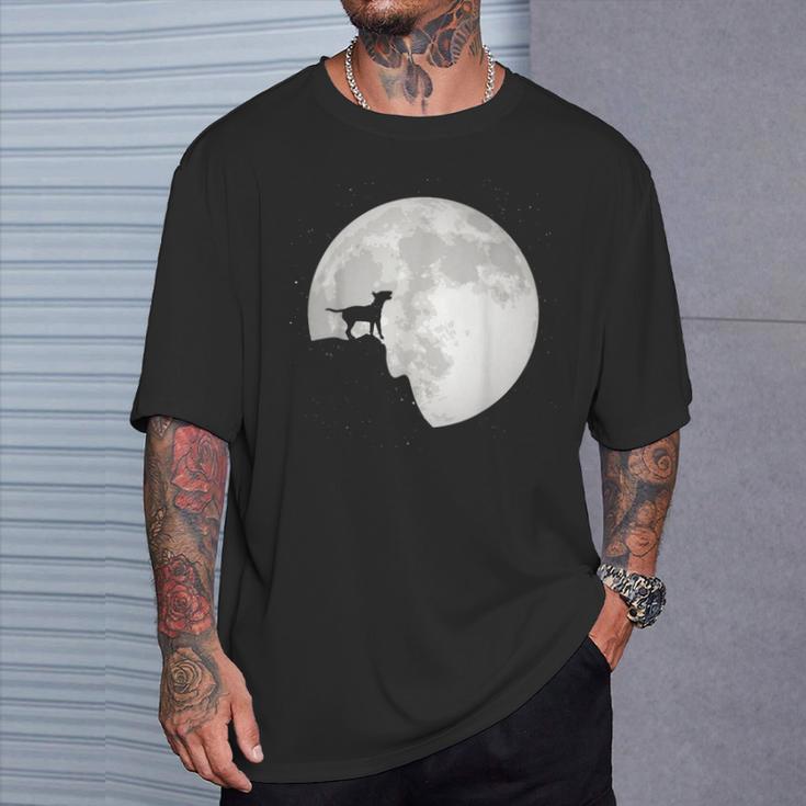 Bull Terrier Dog Portrait Dog Portrait Moon T-Shirt Geschenke für Ihn