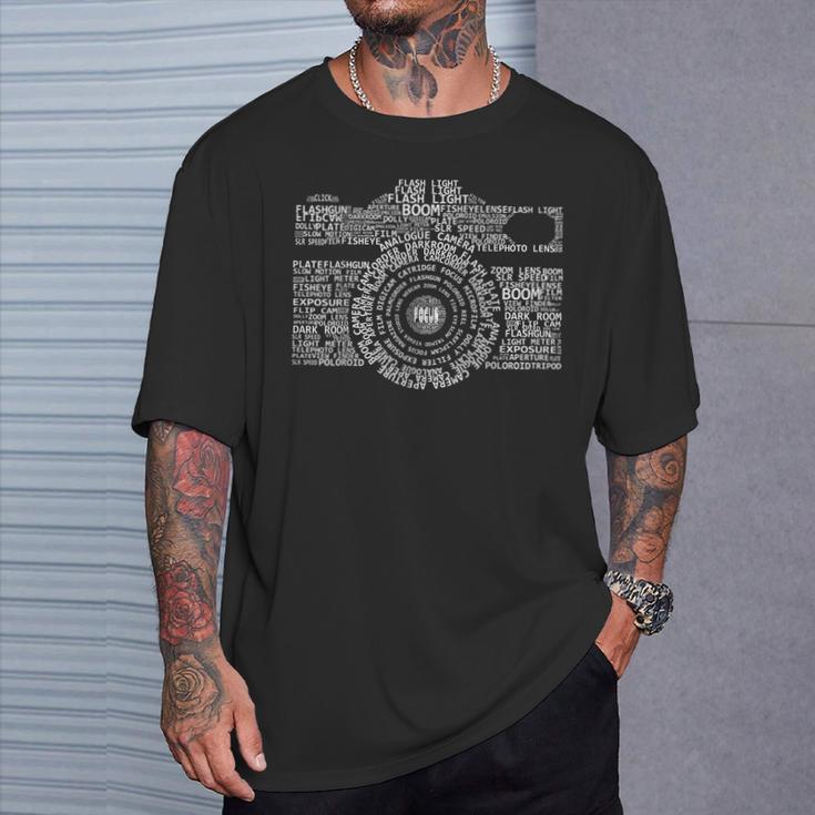 Camera Description Photographer Photography T-Shirt Geschenke für Ihn