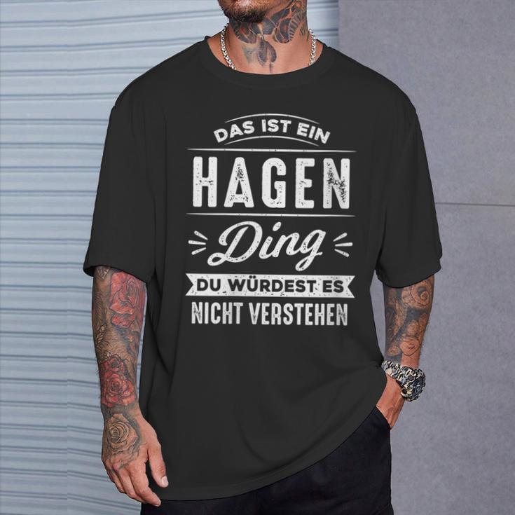 Damen Das Ist Ein Hagen Ding Du Würdest Es Nichterstehenorname Mit-Ausschnitt T-Shirt Geschenke für Ihn